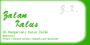 zalan kalus business card